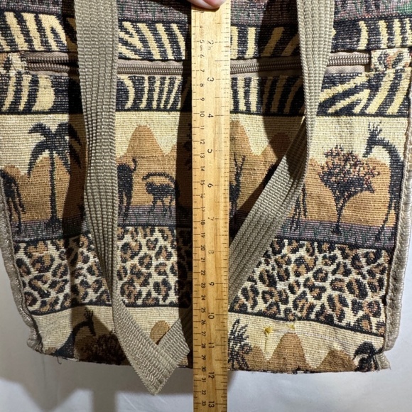 Tapestry Handbag Purse Safari Theme Multicoloured Zebra Animal Print - Picture 4 of 7